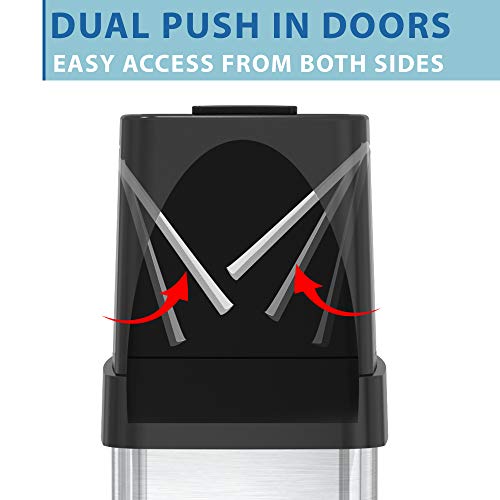 iTouchless 18 Gallon Dual Push Open Stainless Steel Trash Can #TOP26