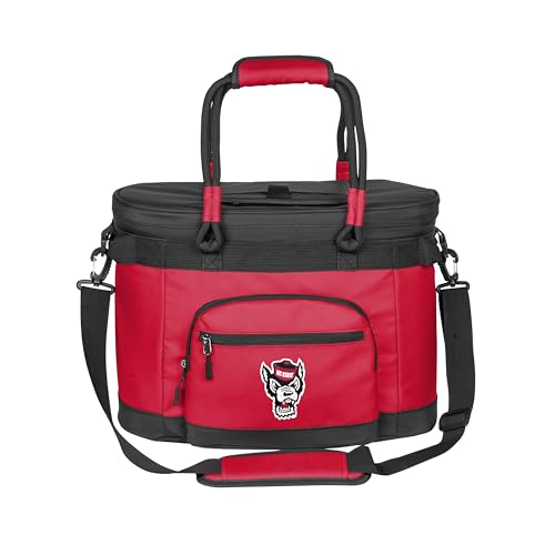 Logo Brands NCAA North Carolina State Wolfpack 35 Can Flex Cooler -Collapsible Heat-Sealed Leak-Proof Lining Soft Cooler with Easy-Access Top Hatch for Tailgating, Camping, Beach, and Game Day