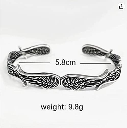 Yuraoer Vintage Angel Wings Bracelet Bangle - Adjustable Silver Plated Copper Guardian Angel Wing Couple Bracelets For Women Men Romantic Valentines Day Girlfriend Gifts (2) #TOP4
