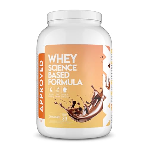 WFN Approved Whey - Chocolate - 1 kg - Proteína en polvo con lactasa - Proteína de suero muy soluble - Fabricado en Alemania - Probado en laboratorio externo