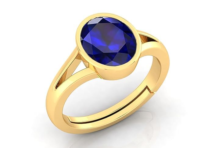 Blue Sapphire Ring 20.25 Ratti 19.00 Carat Unheated and Untreated Neelam Natural Ceylon Gemstone Gold Plated for Men and Women-image-21