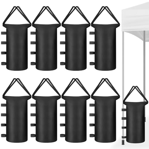 Lot de 8 Sacs de Lestage pour Tonnelle - Poids Total 218 kg (27 kg/Sac) - Oxford 1680D Ultra-Robuste - Sacs de Sable Remplissables pour Pieds de Barnum, Tente...