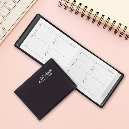 Cuadernos Pequeños de Papel Negro para No Perder Números de Teléfono y Datos de Oficina 6