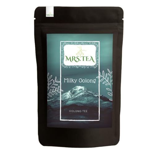 Mrs. Tea Milky Oolong Tee | Premium Oolongtee mit Grüntee Charakter, Halbfermentierter Grüner Tee Lose | Cremige Milchnote | Chinesischer Oolong Tea 90 g