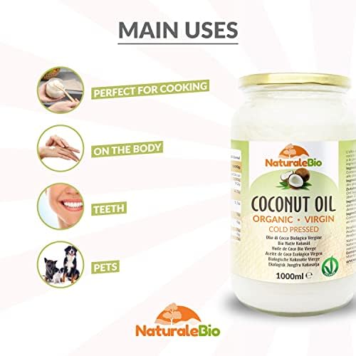 Organic Virgin Coconut Oil 1 Litre. Raw Cold Pressed. Bio and Natural. Native Unrefined Organic (1000ml). Country of origin Sri Lanka. NaturaleBio