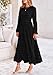 PRETTYGARDEN Women's Fall Spring Elegant Long Sleeve Maxi Dress Swiss Dot A Line Flowy Casual Holiday Party Going Out Dresses (Black,X-Small)