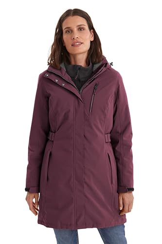 killtec mujer Parka funcional/parka con capucha desmontable KOW 165 WMN PRK, dark plum, 50, 37726-000