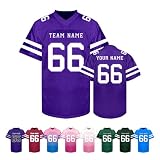 Custom Football Jersey Personalized Team Name Number Logo Customized Shirt for Men Youth Women Kids Purple