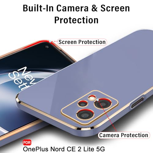 Image of TheGiftKart Thermoplastic Polyurethane Luxurious Golden-Plated Back Cover Case for OnePlus Nord CE 2 Lite 5G|Raised Lips for Camera & Screen Protection|Shockproof Back Cover for OnePlus Nord CE 2 Lite