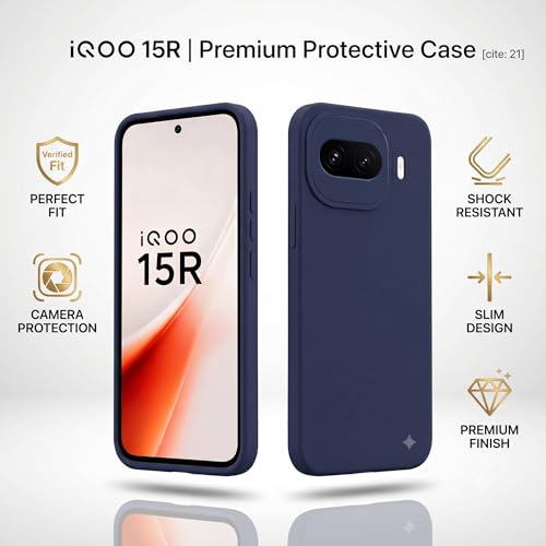 Image of FIRST MART Matte Silicone Back Cover for iQOO 15R - Blue
