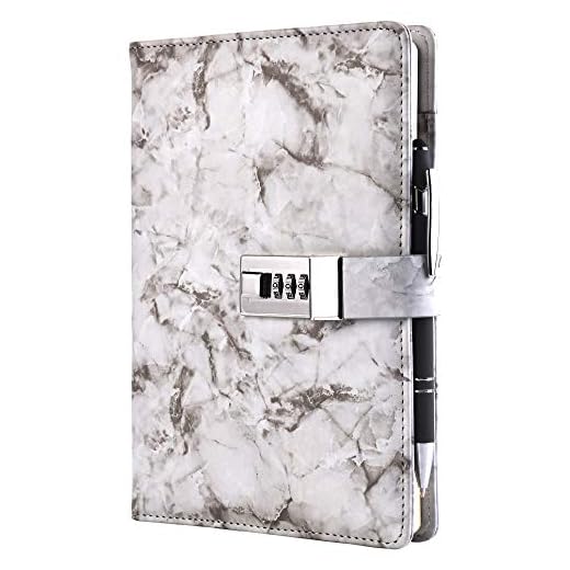 A5 Marble Diary with Lock and Key for Girls and Boys,Cute Teen Journal with Lock for Girls and Kids, Diary Lock Girls Journal with Ballpoint Pen for Touch Screen and Normal Writing