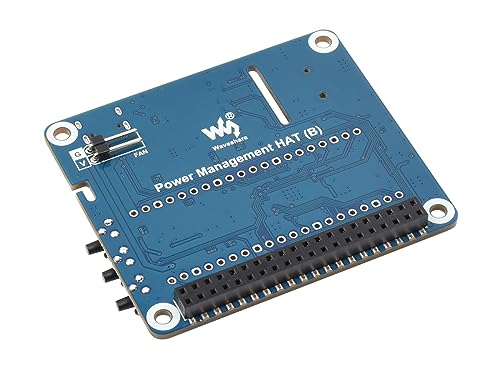 Waveshare Power Management HAT for Raspberry Pi, Supports Charging and Power Output at The Same Time, Fast Load Transient Response, Embedded RTC and Multiple Protection Circuits