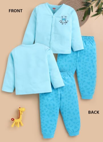 Image of LuvLap Baby Boys & Girls Regular Fit 100% Cotton Half Sleeves Jhabla & Shorts Set Pack of 2