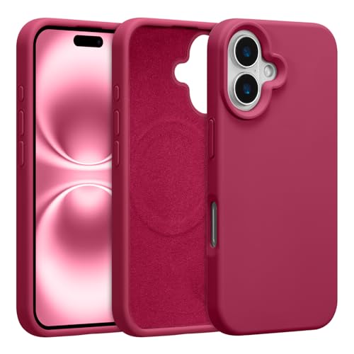 Coque silicone Magsafe iPhone 17 rouge fine antichoc