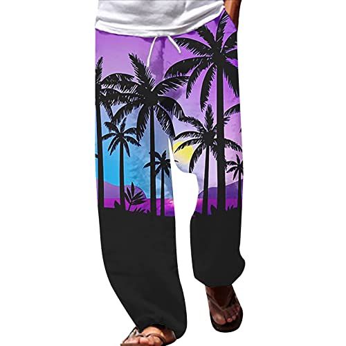 Générique Pantalon Habillé Homme - Hommes Pantalons Été Plage Hippie Sarouel Baggy Boho Yoga Hawaiianss Casual Drop Crotch Pantalon Pantalon Cargo Enfant Fille