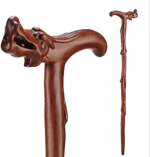 Canne en bois d'acajou et vieilles béquilles d'art pour seniors