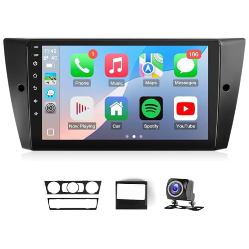 9" Upgrade Double Din Car Stereo for BM&W 1-Series E88 E82 E81 E87 2004-2011 Wireless Carplay Android 14 Radio Auto GPS Navigation Head Unit Stereo Bluetooth AHD Backup Camera FM/RDS SWC 4+64G