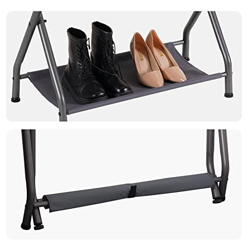 Heybly Luggage Rack, Pack of 2, Steel Folding Suitcase Stand with Storage Shelf for Guest Room Bedroom Hotel, Gray HLR002G2 - Thumbnail 6