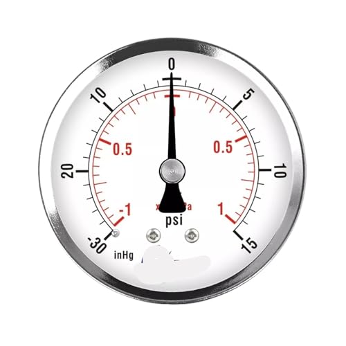Manomètre à vide sec 2-1/2 pouces en acier robuste pour systèmes de climatisation et pompes