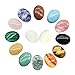 Produktbild REYOK 14pcs Oval Juwel Natürliche & Synthetische Flatback Edelstein Cabochons Kristall Quarz Stein für Charms Schmuckherstellung
