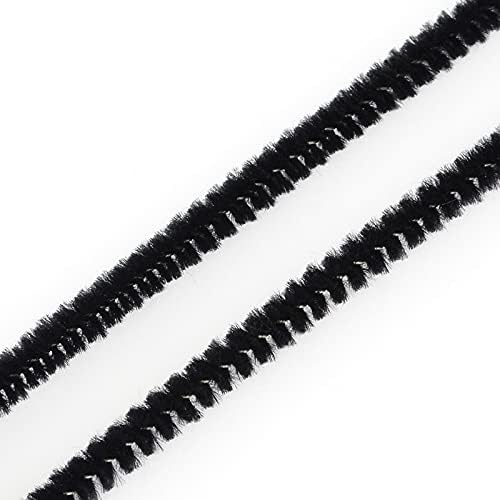 Pack of 50 Black Pipe Cleaners, Chenille Craft Wire