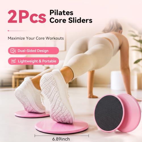 POVAVCX 24 PCS At Home Pilates Kit for Women, Pilates Equipment with 14.5" Pilates Ring and Ball, Ankle Weights, Bands, Slider, Stretch Ring, Grip Socks, Pilates Set Essentials for Starter Workouts - image 6
