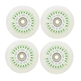 JCXYL EV 4 Packs Light Up Inline Skate Wheels, 60/62/ 64/68/ 70/72/ 76/80/ 90/ 110mm Luminous Flash Inline Roller Skate Replacement Wheel with Bearings,Green,100mm