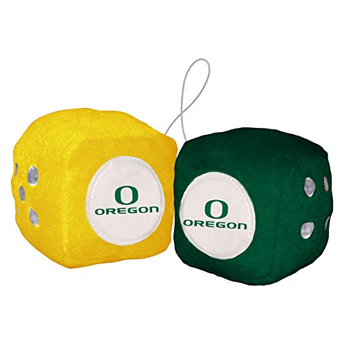 Fremont Die NCAA Oregon Ducks 3" Fuzzy Dice, 3", Team Colors