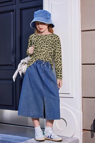 Arshiner Girls Raglan Long Sleeve Shirts Crew Neck Soft Casual Tunic Tops Kids Girls Basic Tees Blouses3