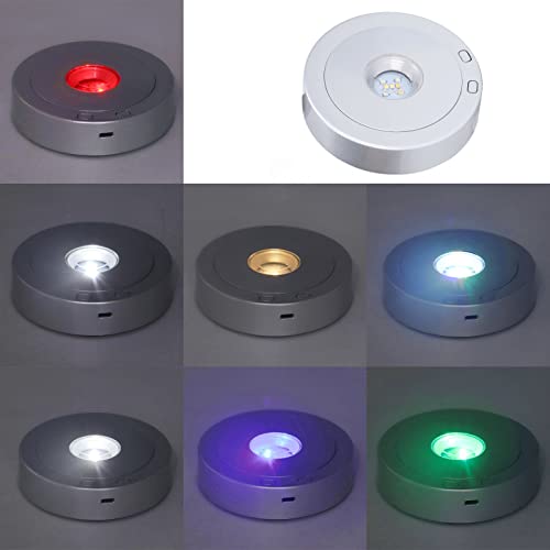 Base lumineuse ronde à changement de couleur rechargeable et rotative