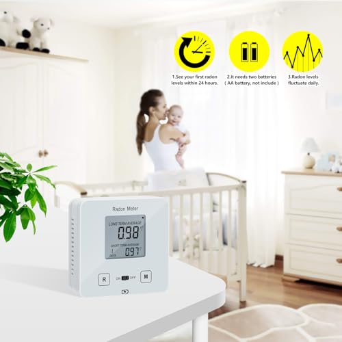Funny Kitchen Home Radon Detector, Portable Radon Meter, Elifecity Long and Short Term Home Radon Monitor, Battery-Powered, Easy-to-Use, Ensure Your Home's Safety, White, KT-013 - Image 6