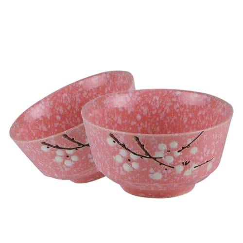 DOITOOL Set 2 Pezzi Ciotole in Ceramica Stile Giapponese da 5 Pollici, Ciotole Colorate per Riso, Ramen e Insalate, Stoviglie la Casa e Ristorazione, Design Pratico per Uso Quotidiano