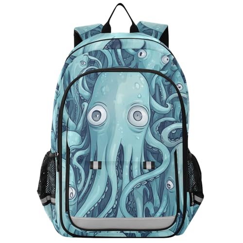 Cartoon Squid Backpack Lightweight Bookbag Laptop Backpack College School Bag for Teen Boys and Girls