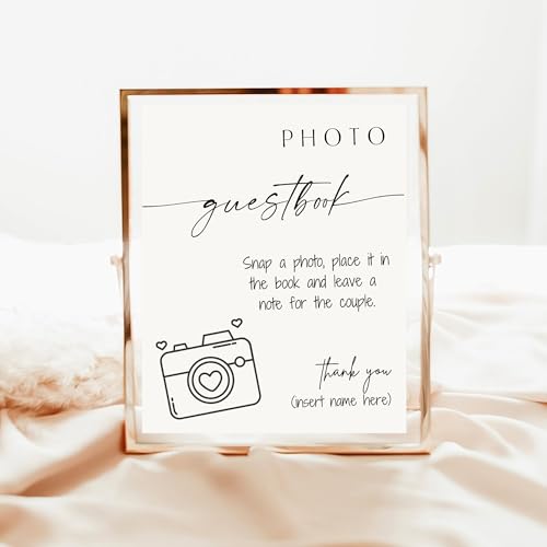 Wedding Photo Guestbook Polaroid Sign 7 x 9 Inch Picture Frame | Customized Wedding Guest Book Alternative for Wedding Decorations for Reception | Wedding Registry Ideas with 5 X 7 Personalized Sign - Thumbnail 2