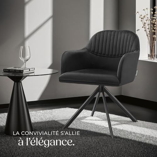Chaise pivotante en velours rembourrée - vue 8