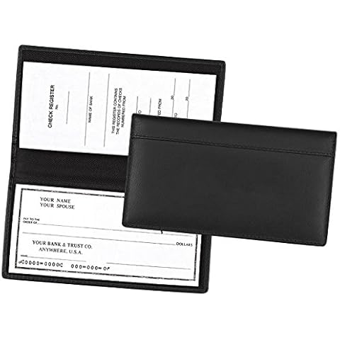 Bravo Enterprise Standard Lightweight Full-Grain Leather Checkbook Cover Black Cover