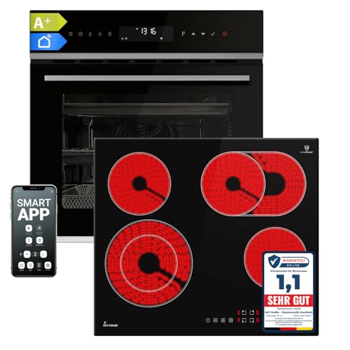 KKT KOLBE Autarkes Herdset | 60cm Einbaubackofen EB8319PHC | 59cm Kochfeld CH5901RL | Pyrolyse | Pizzafunktion | Grill | Umluft | Heißluft | Timer | 4-fach Wärmeschutzverglasung | SET8319PHCCH59RL