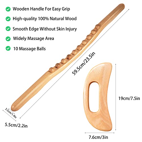 Wyjtpone 2 Pack Wood Therapy Massage Tools Wooden Massage Roller Maderoterapia Kit Lymphatic Drainage Massager Tool For Body Shaping (Style A) #TOP5