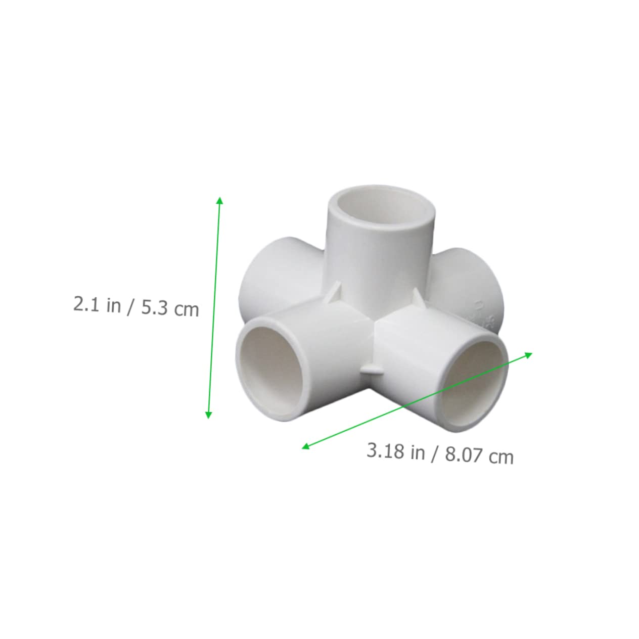 Raccordo Pvc Angolare a 5 Vie 90 Gradi Bianco 12 Pezzi | Connessione per Tubi, Leggero senza Bave, Resistente Agli Urti e Non Graffia le Mani