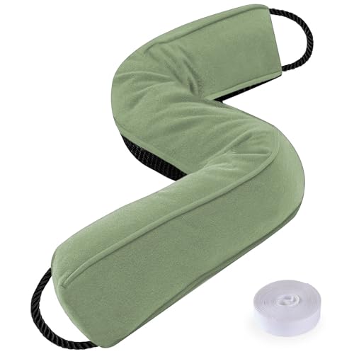 Image of Sunolga Door Draft Stopper Blocks Hot and Cold Air with Removable Washable Cover for Bottom of Door, All-Season Seal for Noise, Wind, Door Sweep for Gaps Up to 3 inch, Home Essentials, 38 inch, Light Green