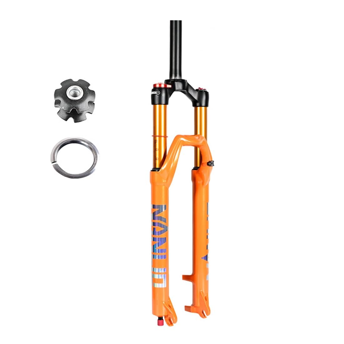 WIQUYBML Air Fork for Mountain Bike 28.6mm Straight Tube MTB Suspension Bicycle Front Forks QR 9mm Rebound Adjustment Manual/Remote Lockout 120mm Travel Disc Brake Version(Manual,29inch)