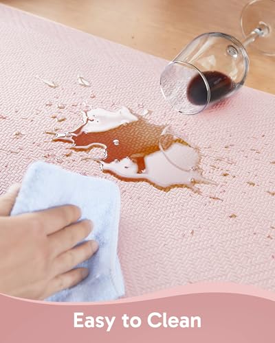 Image of Ophanie Kitchen mats for Floor, 3 /4 inch Thick, Kitchen Rugs, 20''x39'' Anti Fatigue Standing Cushioned Mat, Waterproof,Comfort Ergonomic mat for Office, Home, Sink, Pink Non-Slip Bottom