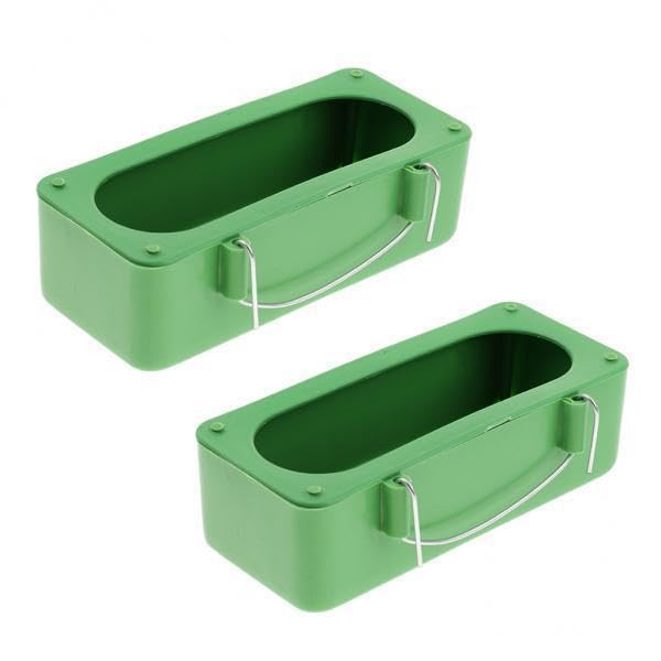 Gralara Paquete de 5X 2 Comederos para Loros Y Pájaros, Jaula Colgante, Casa para Pájaros, Color Verde