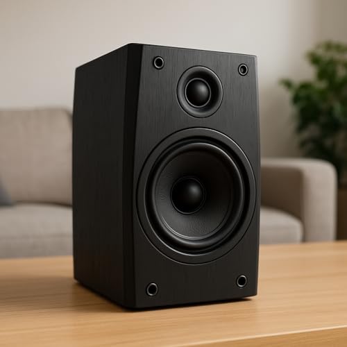 System One SB-15B Negro – Altavoces de Estantería HiFi 2 Vías Pasivos (Pareja) – Woofer 5.25' Kevlar + Tweeter Seda 1' – 60W RMS – 4 Ohm – Bass Reflex – Cine en Casa y Música – NO Bluetooth.