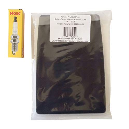 Spree Compatible/Replacement For Yamaha Raptor 50 80 Yfm50 Yfm80 Atv Air Filter With Spark Plug #TOP9