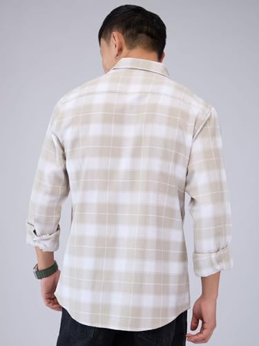 Image of VASTRADO Greige & White Checkered Shirt