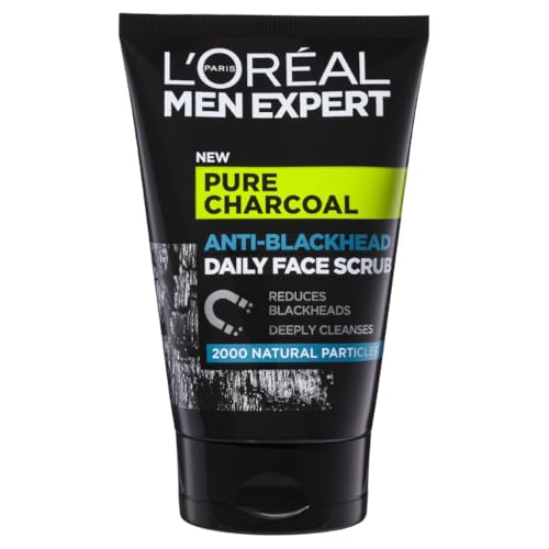 L'Oreal Paris Men Expert Pure Power Face Scrub For Men, Exfoliating Blackhead Wash, for Oily Skin and Breakouts, 100ml