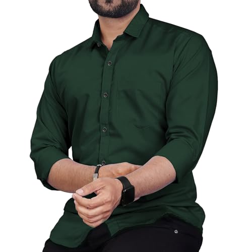 Image of Univibe Men's Slim Fit Full Sleeve Spread Collar Cotton Blend Shirt for Men and Boys