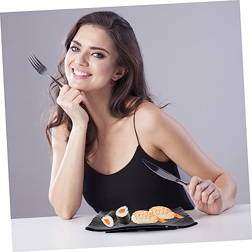Bandeja para servir sushi japonesa negra miniatura 7
