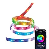 Satco S11265 Starfish 16-Foot Indoor/Outdoor WiFi Smart LED Color-Changing Tape Light, Works with Siri, Alexa, Google Assistant, SmartThings, 28W, 2500 Lumens